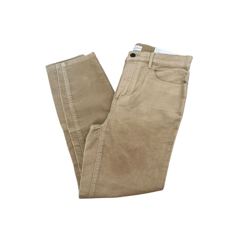 LOFT The Skinny High Rise Corduroy Pants Petite 28/6P Tan Beige NWT
